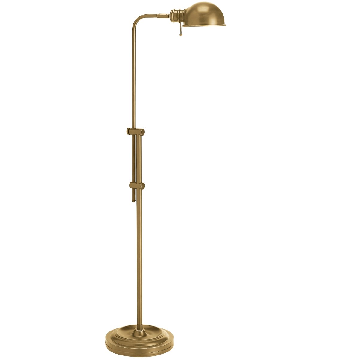 Lampe de plancher de lecture Fedora - Laiton âgé by Dainolite | Luminaires & cie