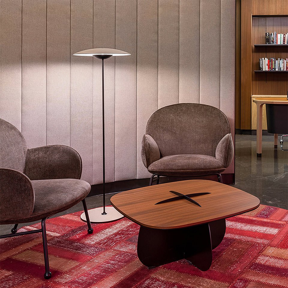 Lampe de plancher Ginger - Wenge/Blanc by Marset | Luminaires & cie