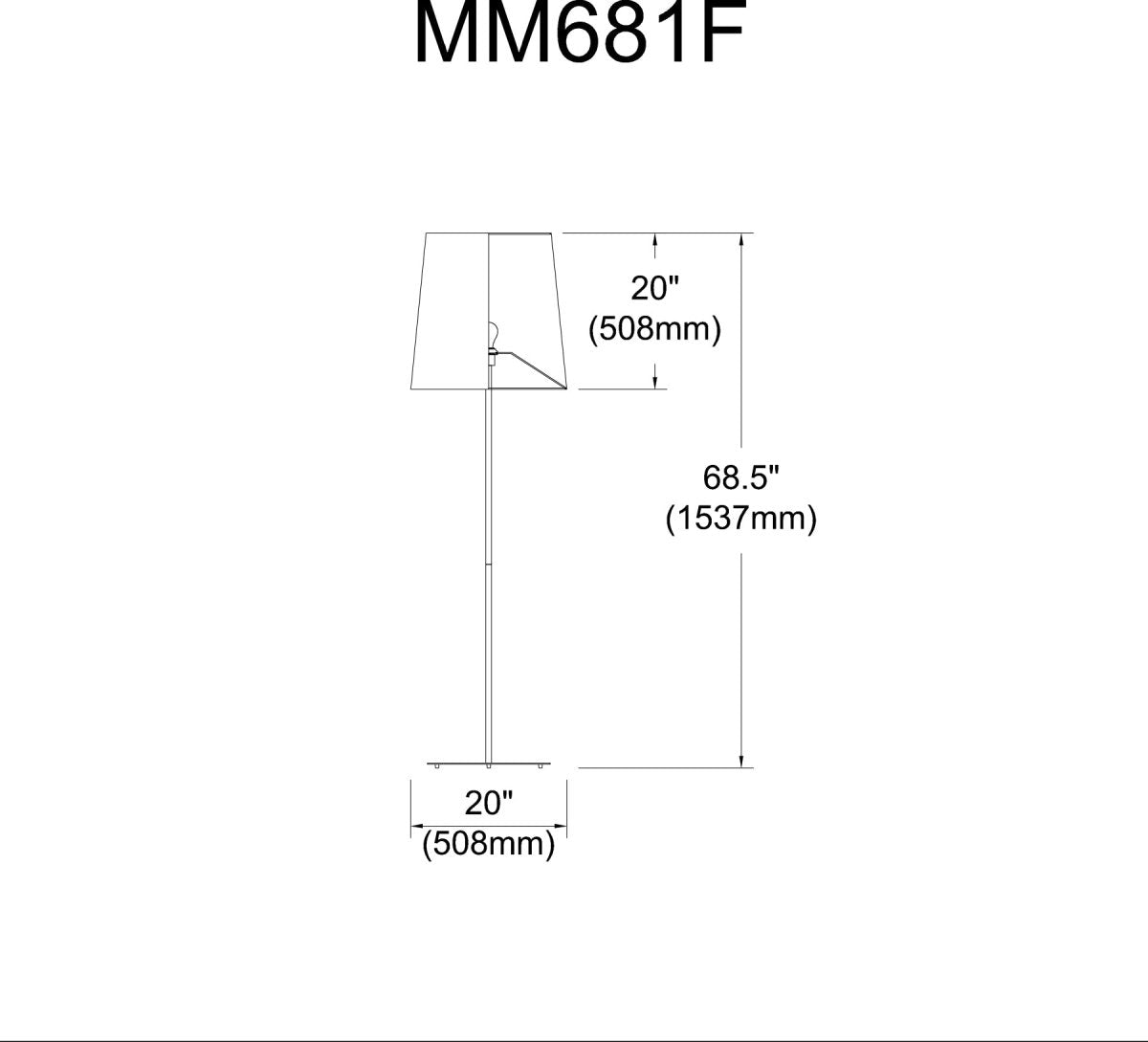 Lampe de plancher Maine - Laiton vieilli Blanc by Dainolite | Luminaires & cie