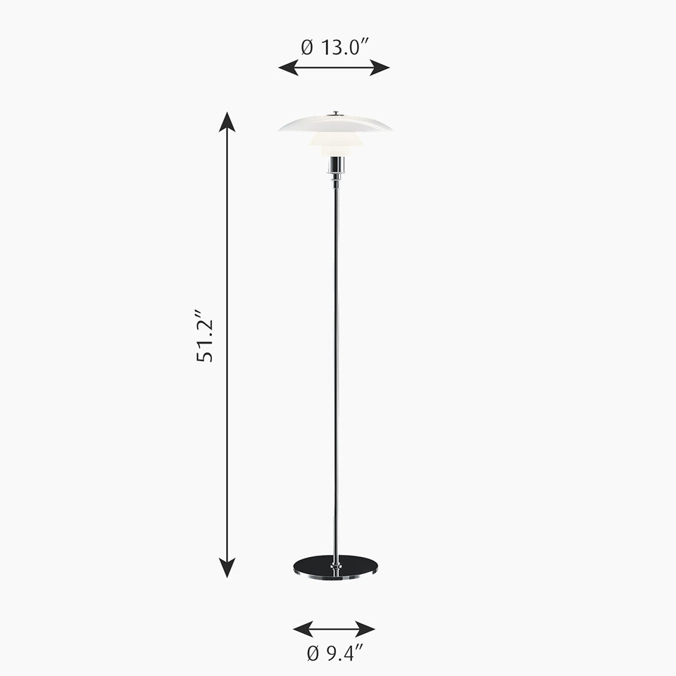 Lampe de plancher PH 3½ - 2½ - Laiton métallisé by Louis Poulsen | Luminaires & cie