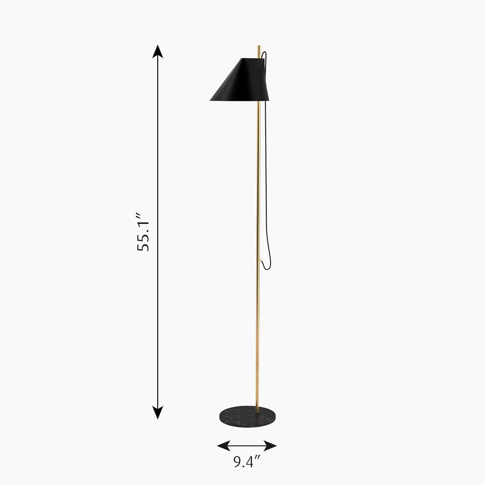 Lampe de plancher Yuh - Laiton/Blanc by Louis Poulsen | Luminaires & cie