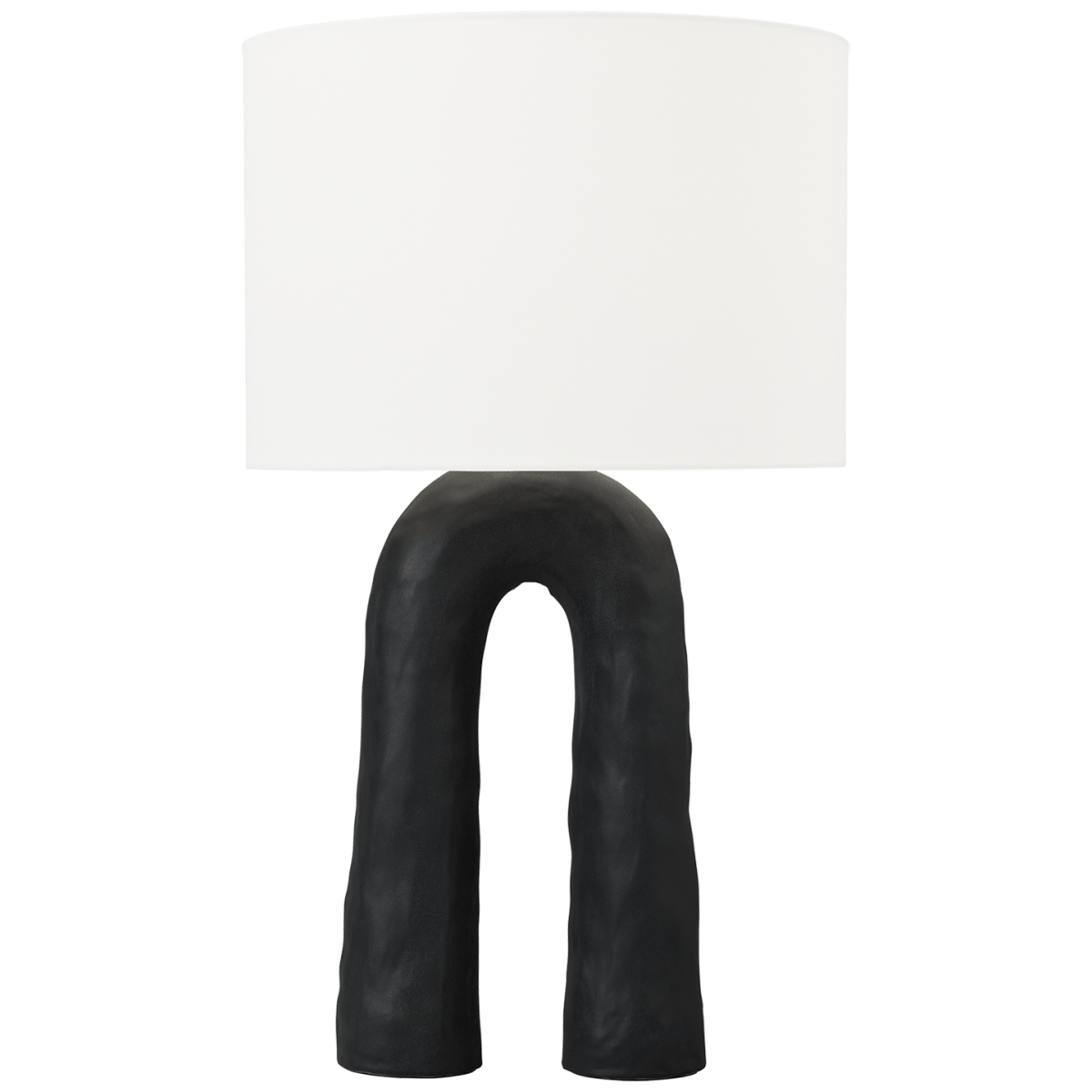 Lampe de table Aura - Céramique noire rugueuse 17" by Visual Comfort Studio | Luminaires & cie