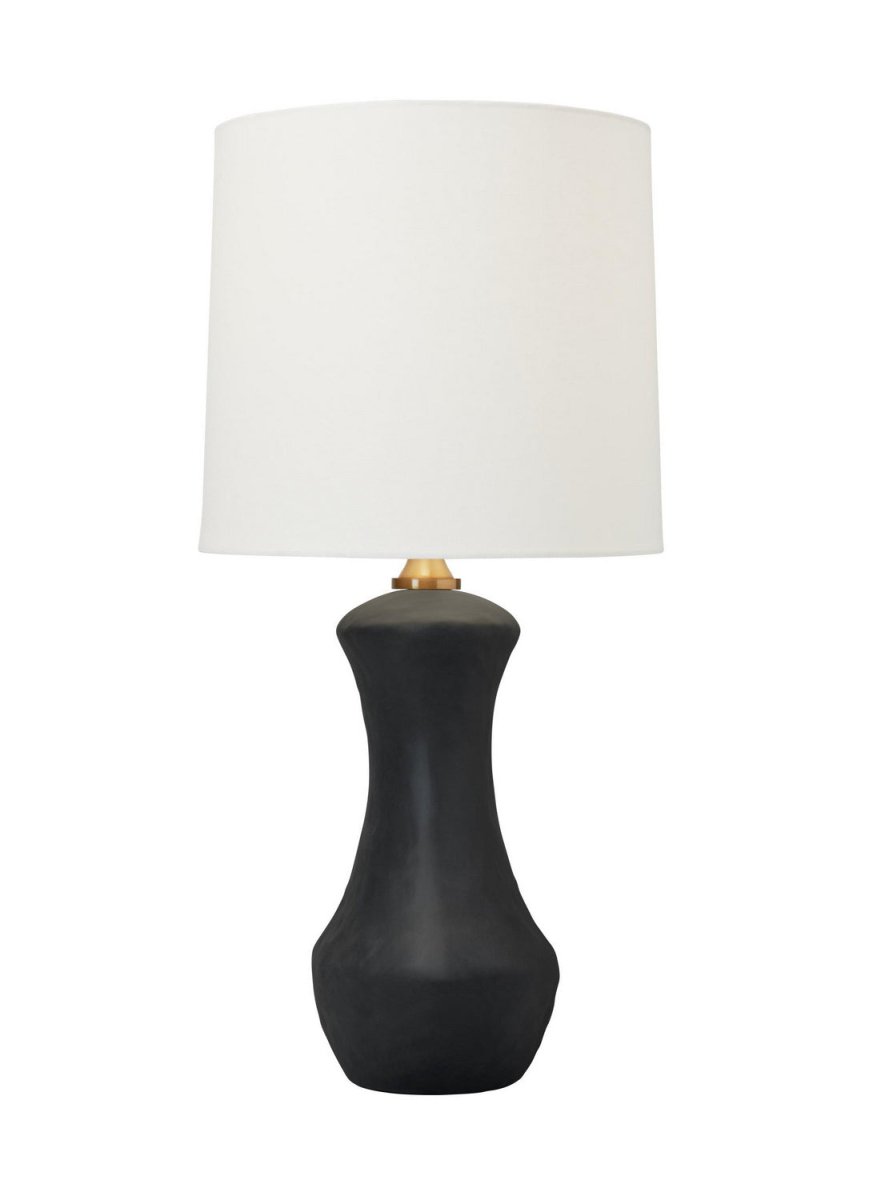Lampe de table Bone - Céramique noire rugueuse by Visual Comfort Studio | Luminaires & cie