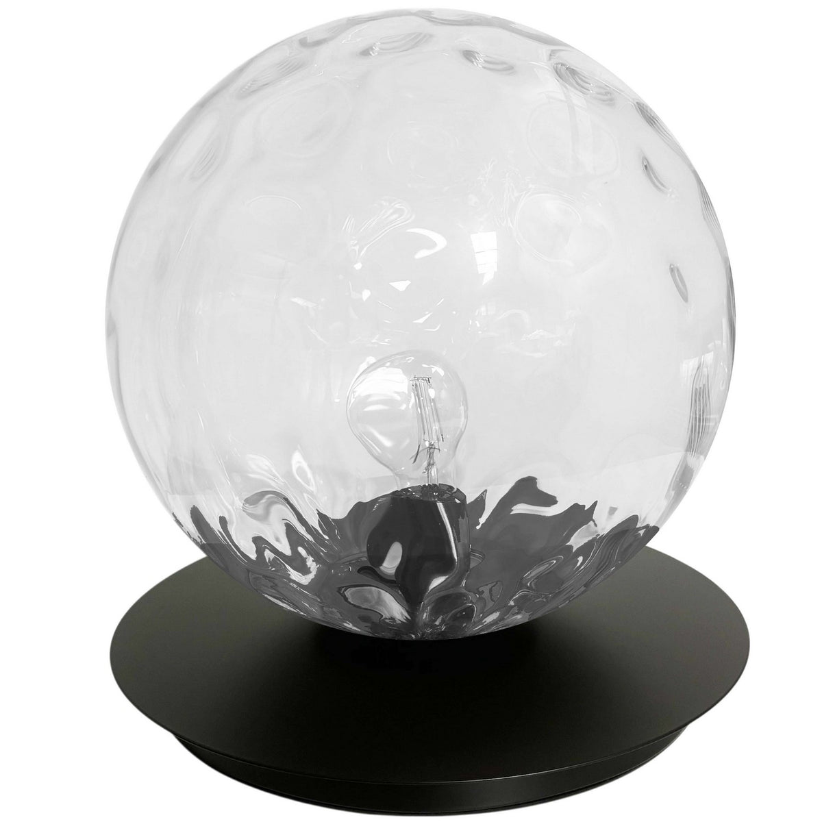 Lampe de table Burlat Noir mat, 12 1/2", Transparent – Dainolite
