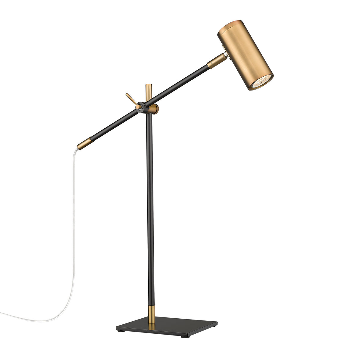 Lampe de table Calumet Noir mat + Laiton vieilli – Z-Lite