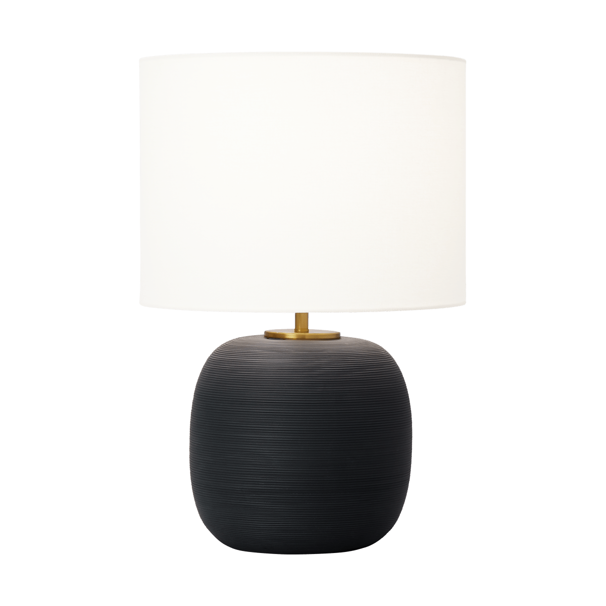 Lampe de table Fanny Wide - Céramique noire rugueuse by Visual Comfort Studio | Luminaires & cie