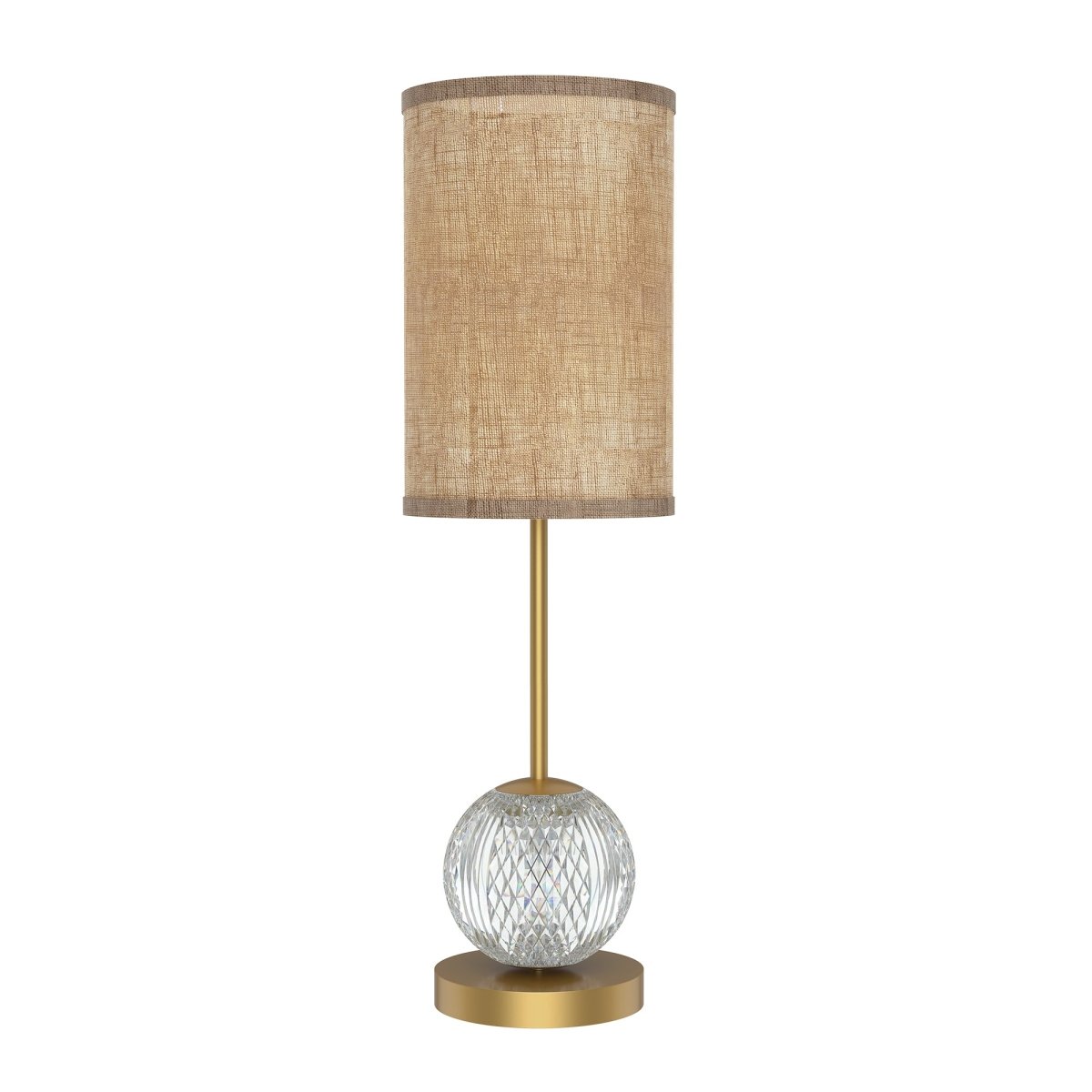 Lampe de table Marni - Laiton naturel / lin blanc 6 1/4" by Alora Lighting | Luminaires & cie