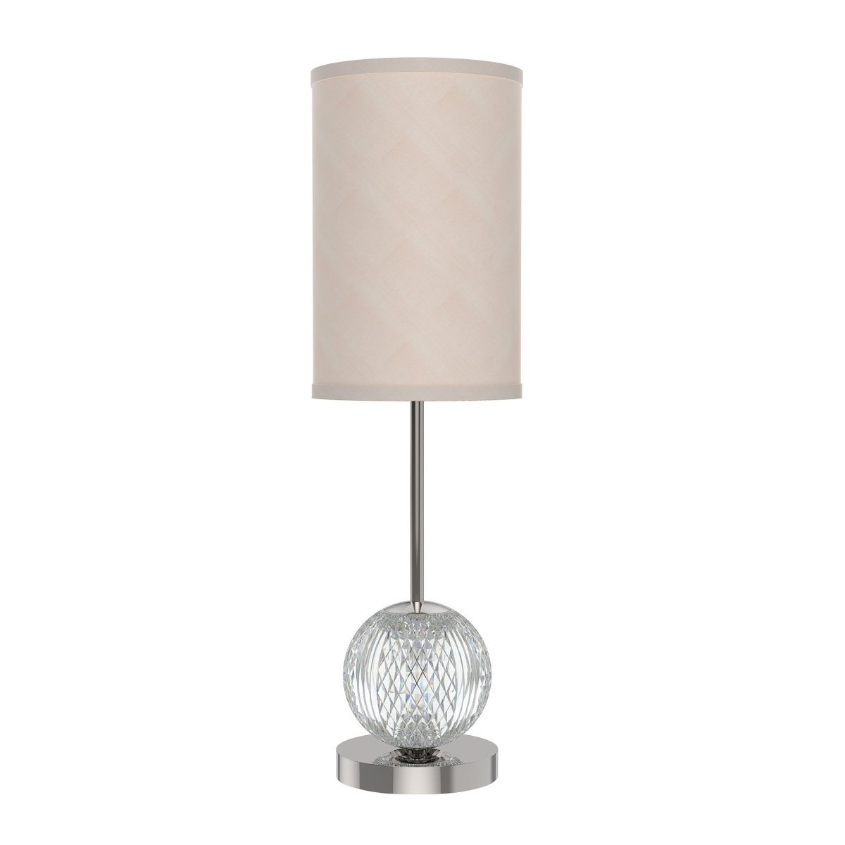 Lampe de table Marni - Nickel poli / lin blanc 6 1/4" by Alora Lighting | Luminaires & cie