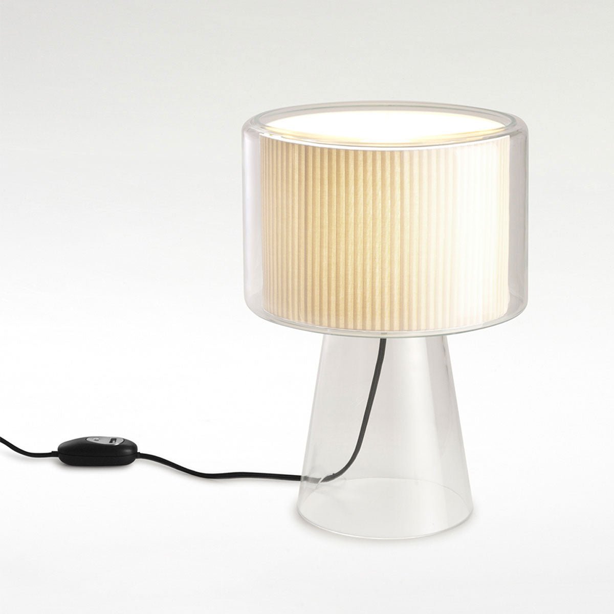 Lampe de table Mercer - Coton blanc plissé Mercer (20.8"H) by Marset | Luminaires & cie