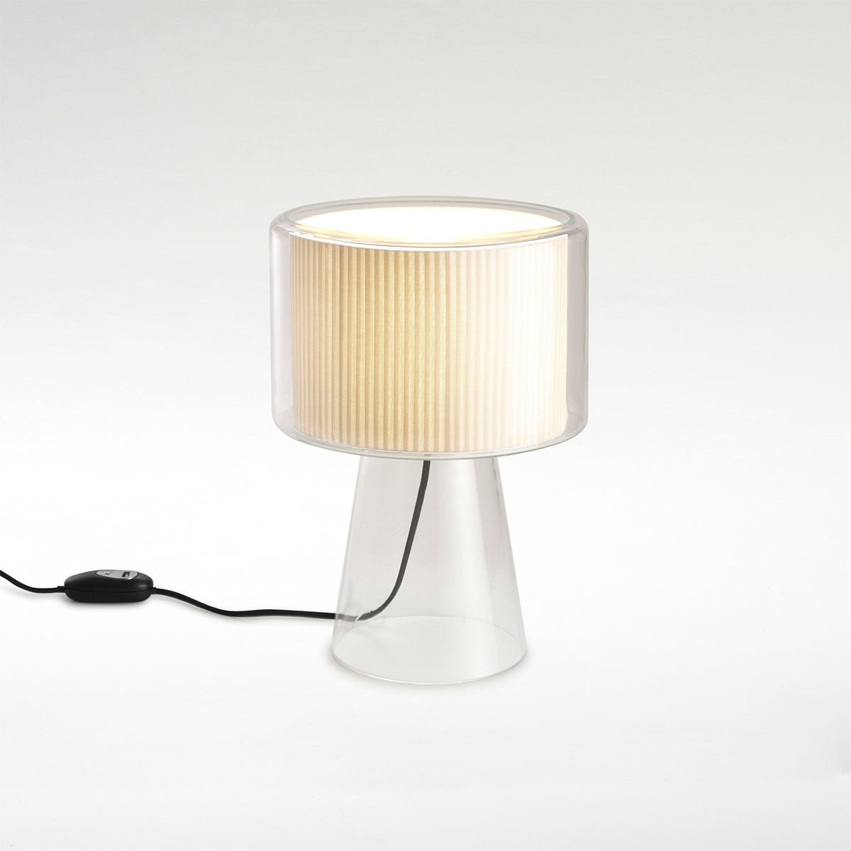 Lampe de table Mercer - Coton blanc plissé Mercer M (16"H) by Marset | Luminaires & cie