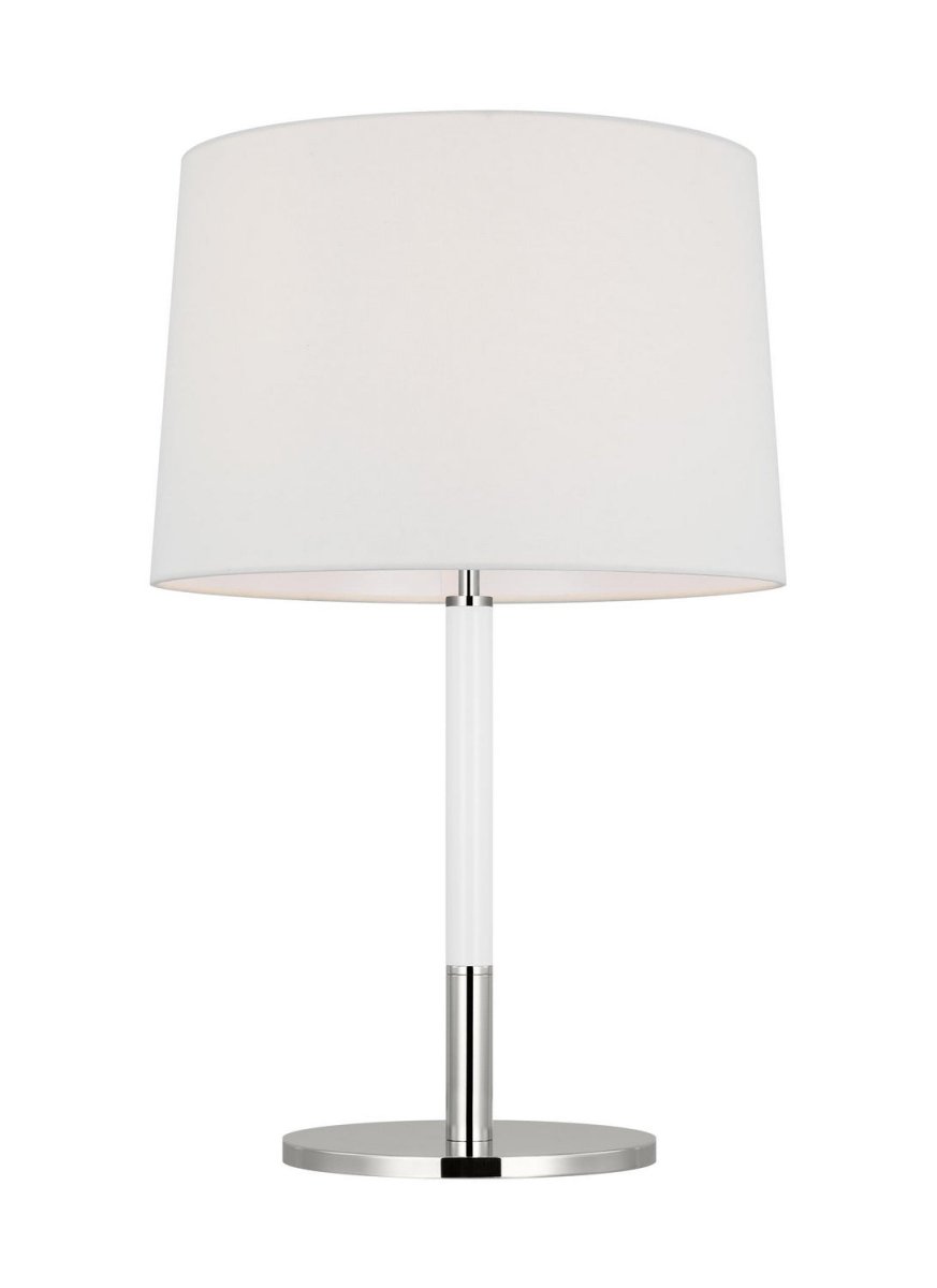 Lampe de table Monroe - Nickel poli et Blanc brillant by Visual Comfort Studio | Luminaires & cie