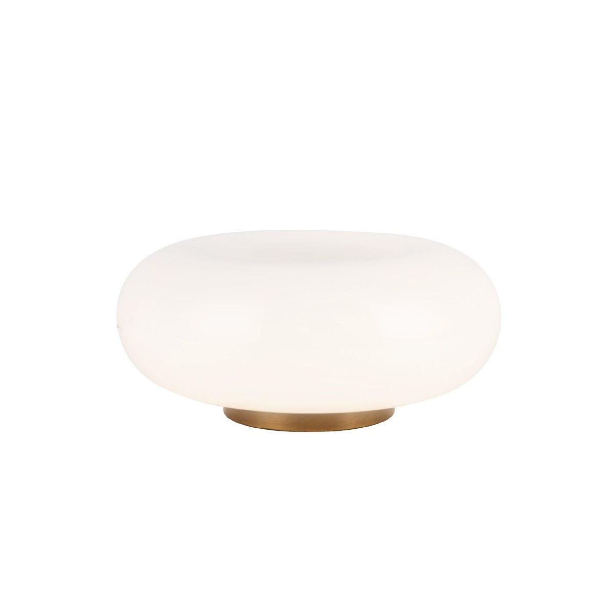 Lampe de table Nimbus - Laiton vintage / verre opal 8 3/4" by Kuzco Lighting | Luminaires & cie