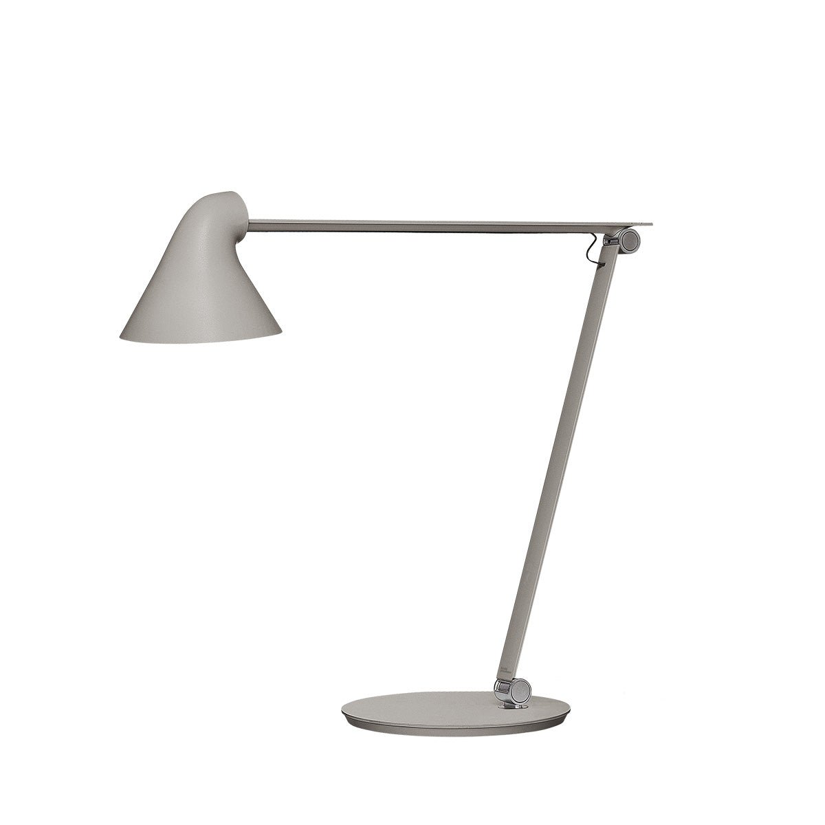 Lampe de table NJP - Gris aluminium pâle Avec Pied 2700K (Blanc Chaud) by Louis Poulsen | Luminaires & cie