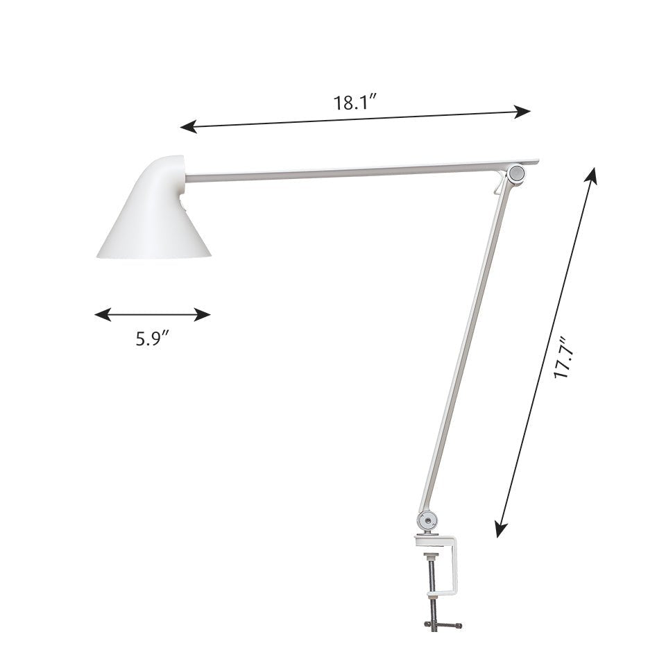 Lampe de table NJP - Gris aluminium pâle Vissable 2700K (Blanc Chaud) by Louis Poulsen | Luminaires & cie
