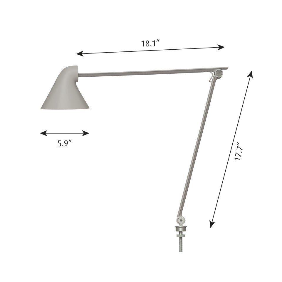 Lampe de table NJP - Gris aluminium pâle Vissable 2700K (Blanc Chaud) by Louis Poulsen | Luminaires & cie
