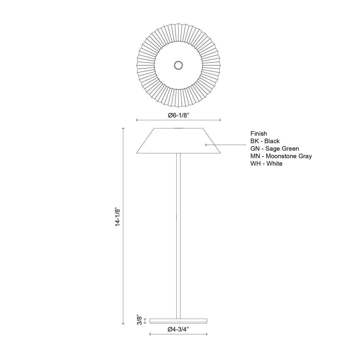 Lampe portable Pela Vert sauge – vue 4