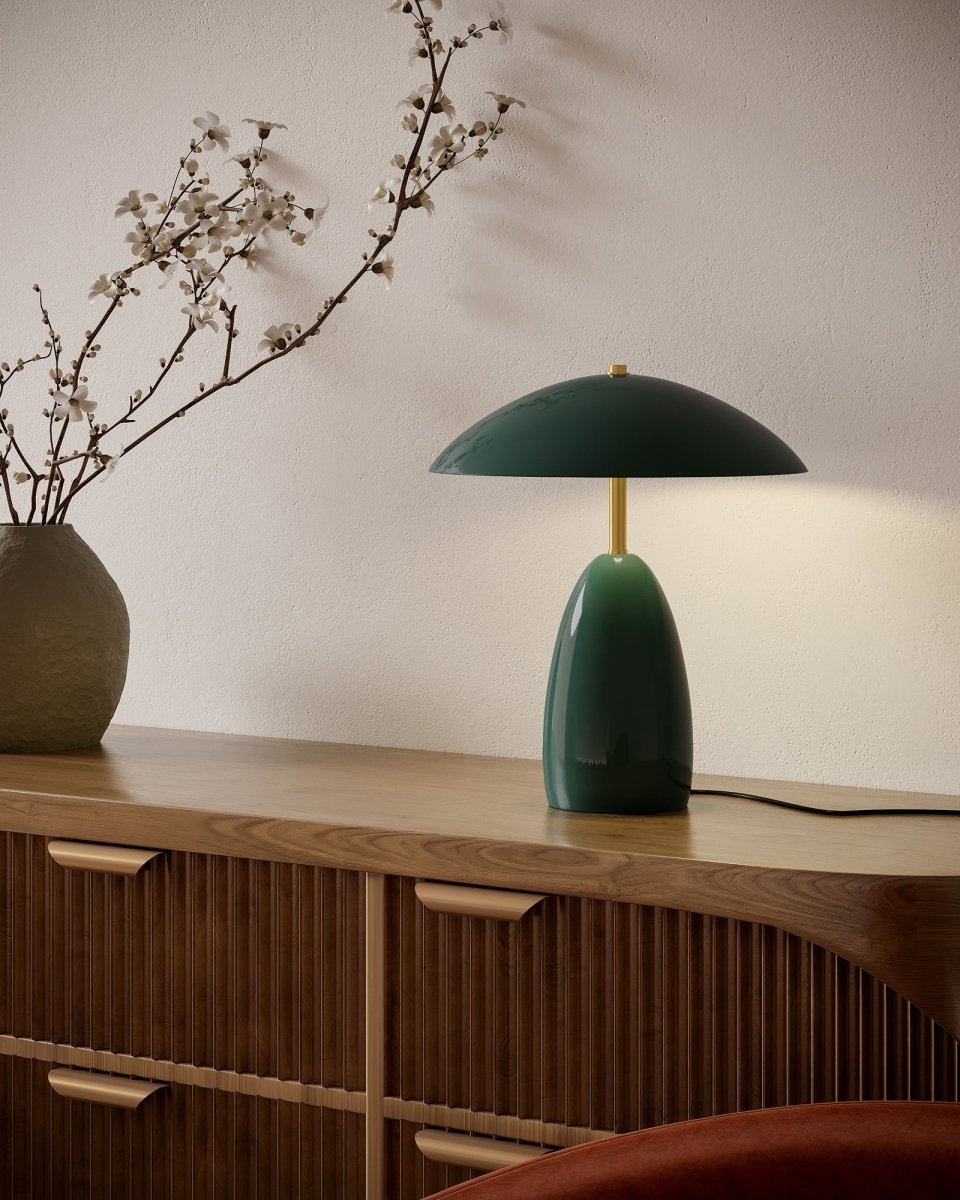 Lampe de table Poppy - Green 12" by Alora Lighting | Luminaires & cie