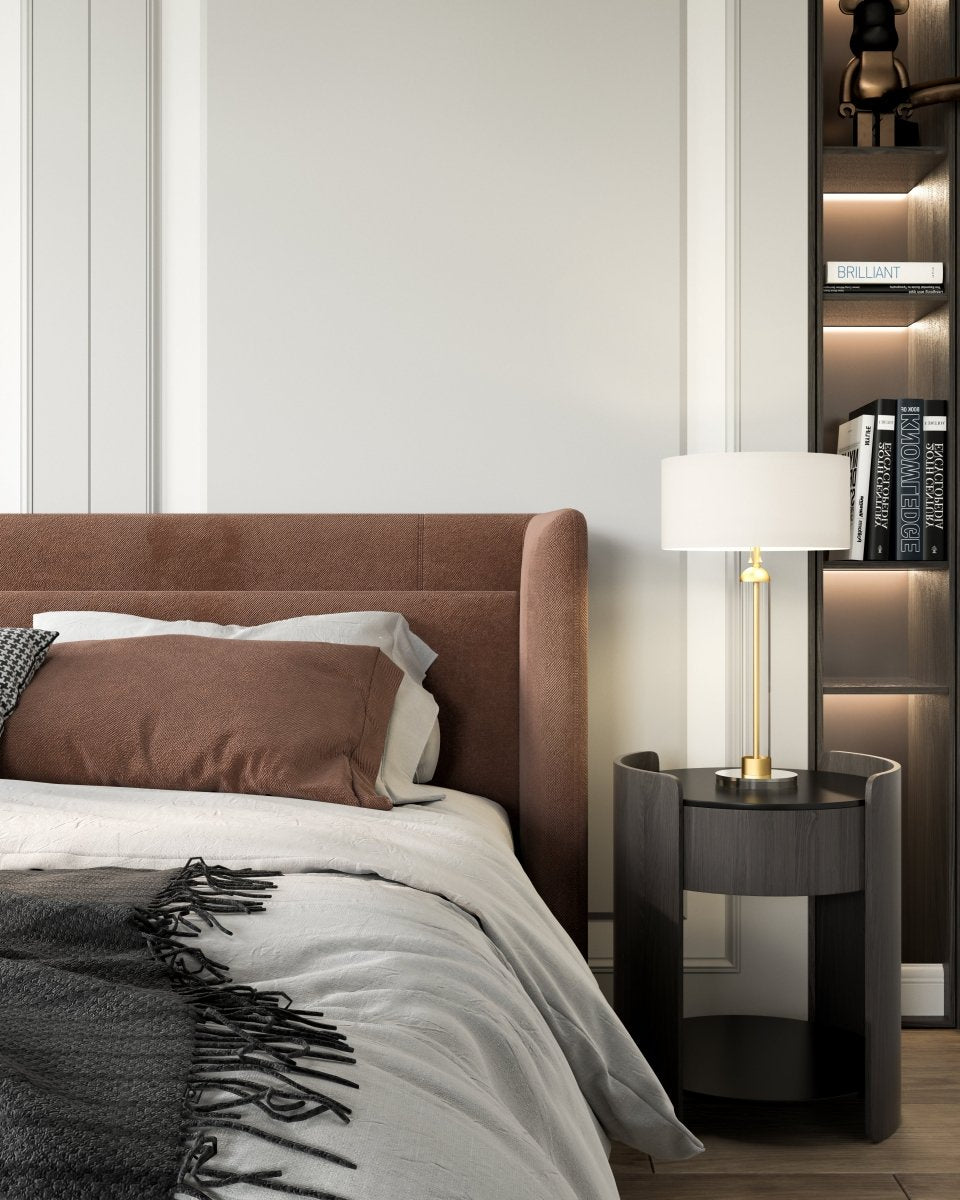 Lampe de table Sasha - Brackaged Gold / White Linn by Alora Lighting | Luminaires & cie