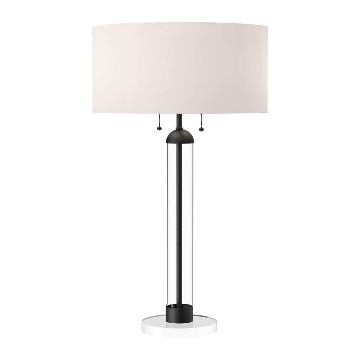 Lampe de table Sasha - Lin noir / blanc mat by Alora Lighting | Luminaires & cie