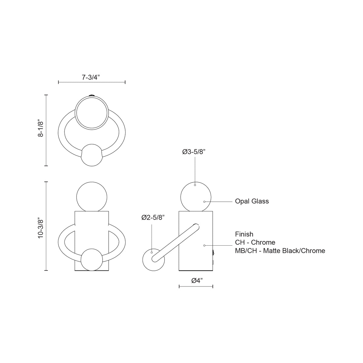 Lampe de table Septum Chrome – vue 5
