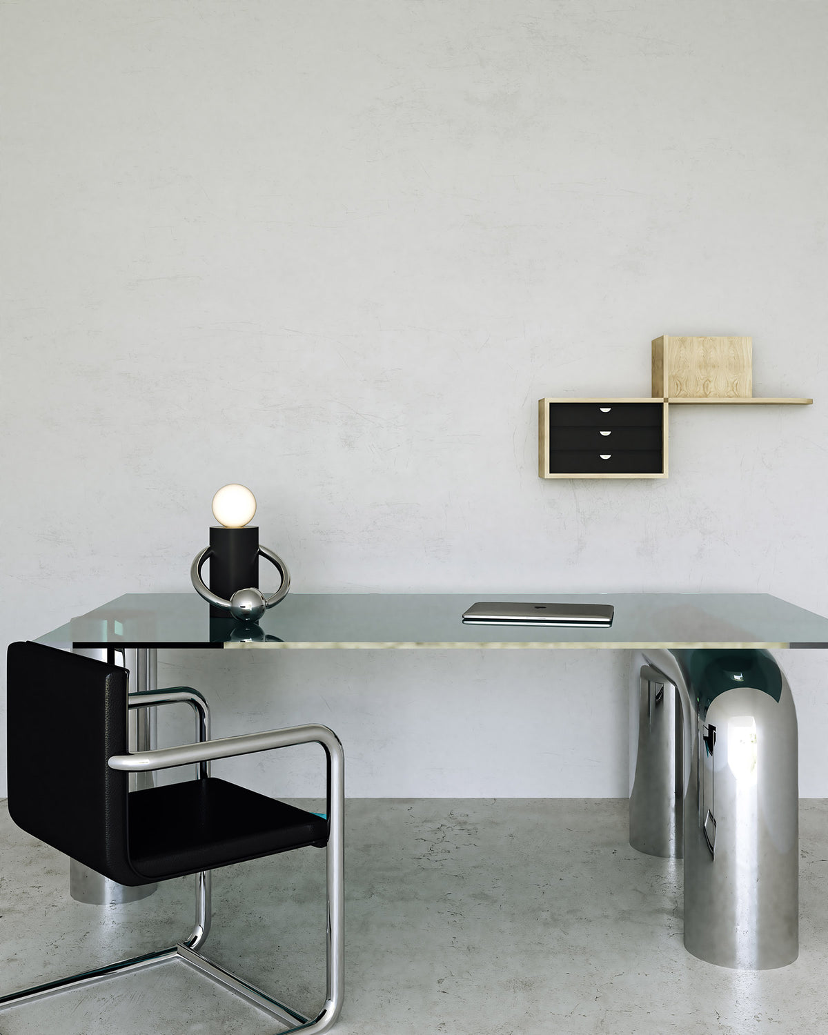 Lampe de table Septum Noir mat / Chrome – vue 4