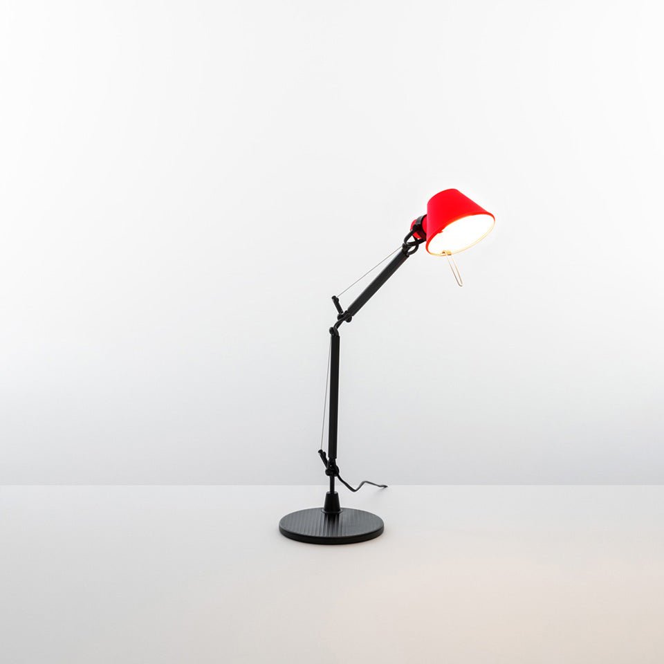 Lampe de table Tolomeo Micro Bicolor - Noir - Rouge by Artemide | Luminaires & cie