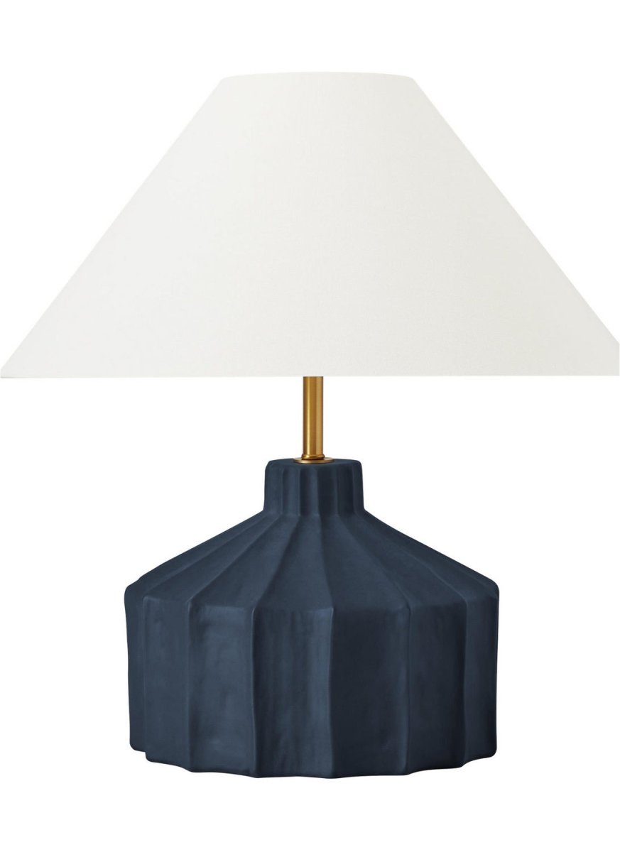 Lampe de table Veneto - Bleu moyen mat lavé 19 1/2" by Visual Comfort Studio | Luminaires & cie