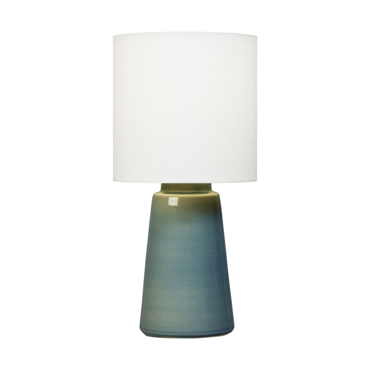 Lampe de table Vessel - Bleu Anglia craquelé 11" by Visual Comfort Studio | Luminaires & cie