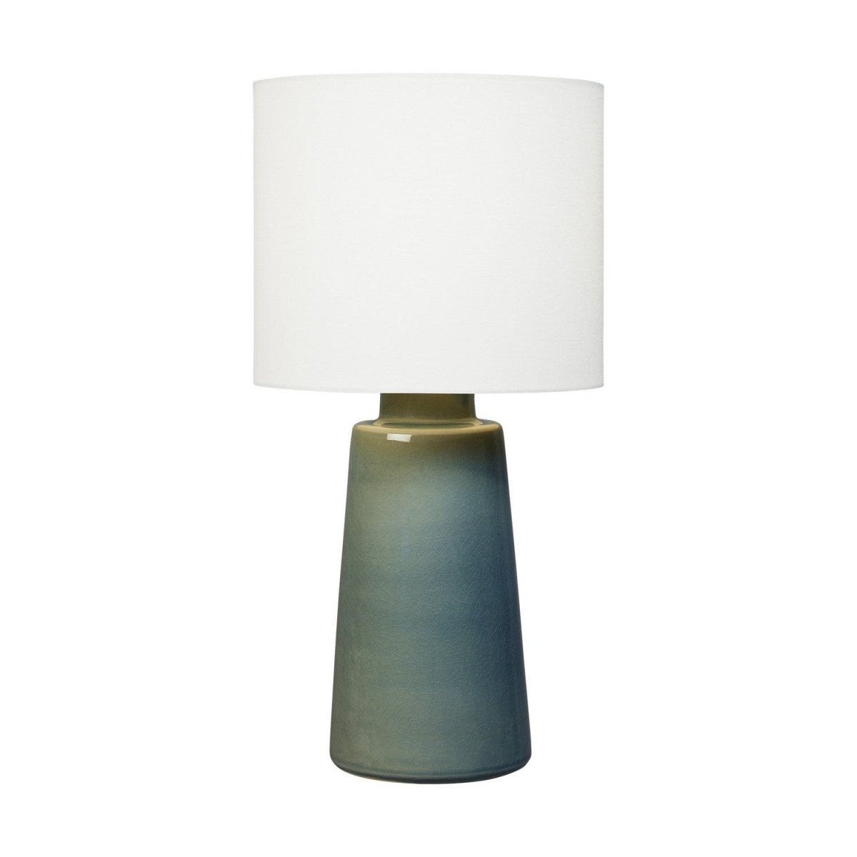Lampe de table Vessel - Bleu Anglia craquelé 14" by Visual Comfort Studio | Luminaires & cie