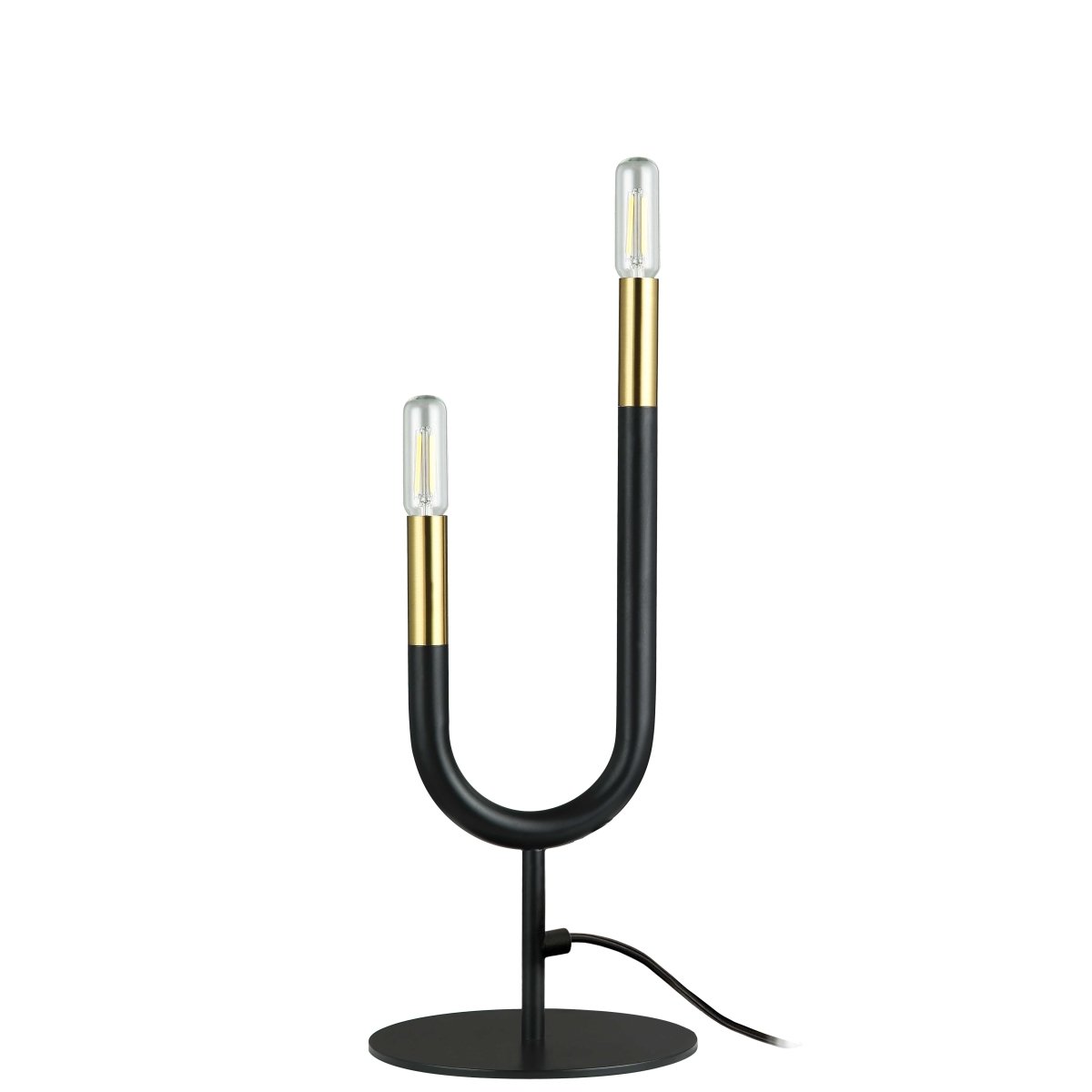 Lampe de table Wand - Noir mat et Laiton vieilli by Dainolite | Luminaires & cie