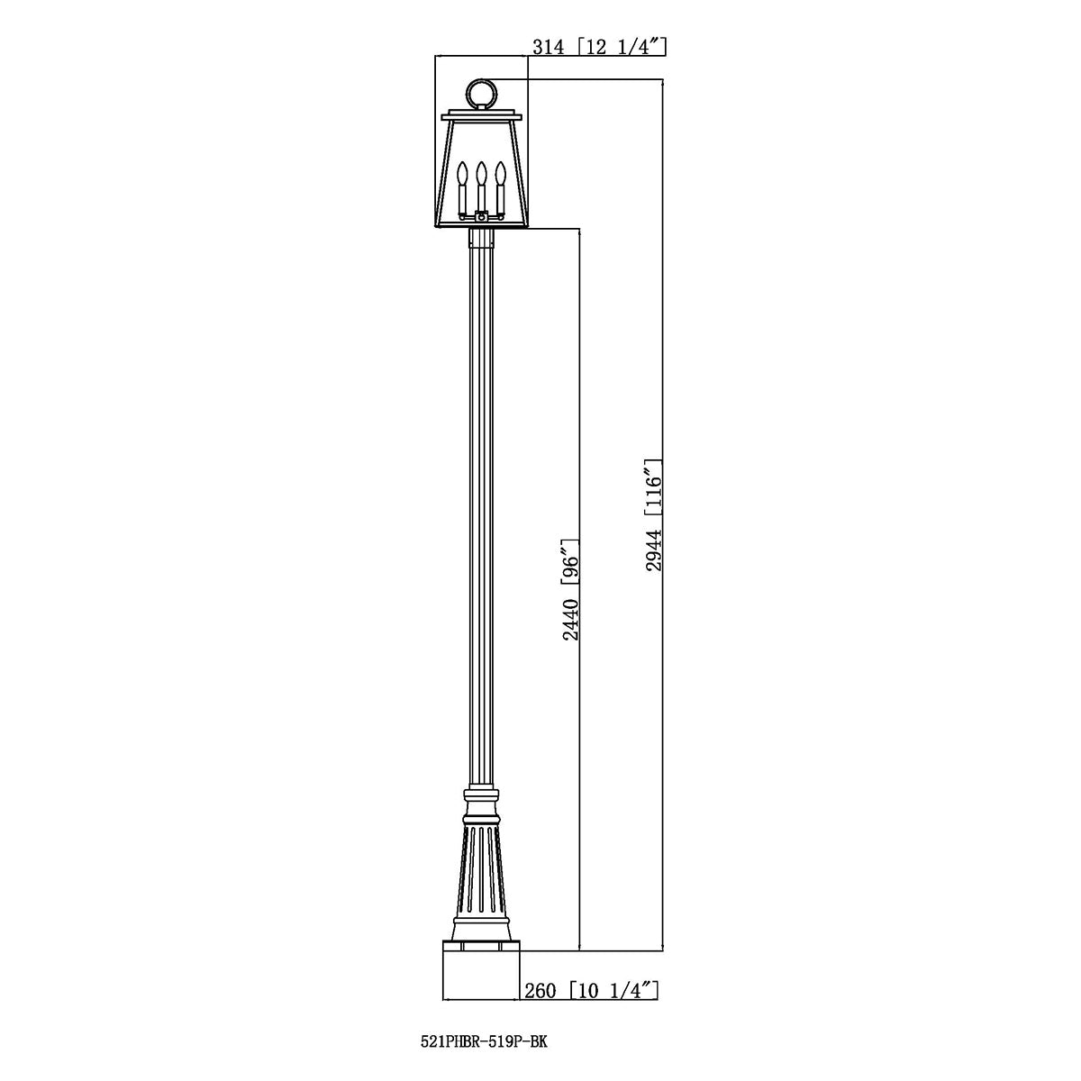 Lampe extérieure sur poteau Broughton