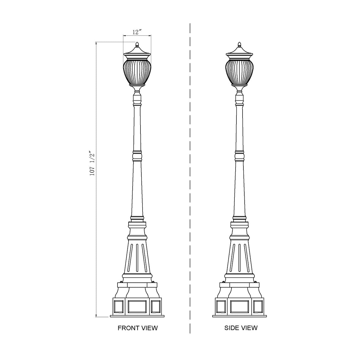 Lampe extérieure sur poteau Davina