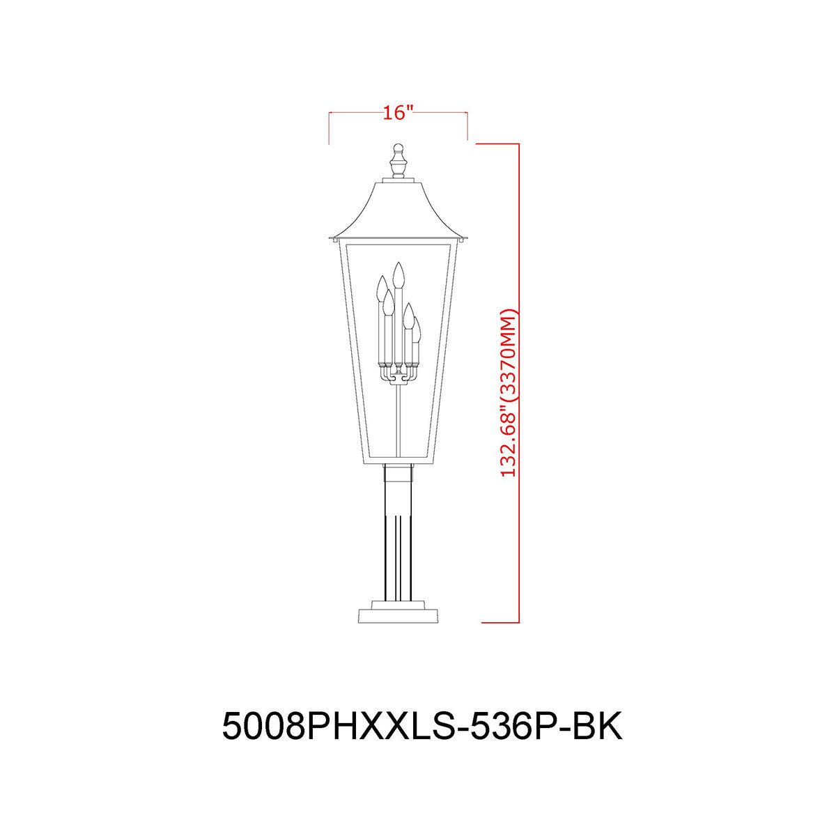Lampe extérieure sur poteau Gannon XXL