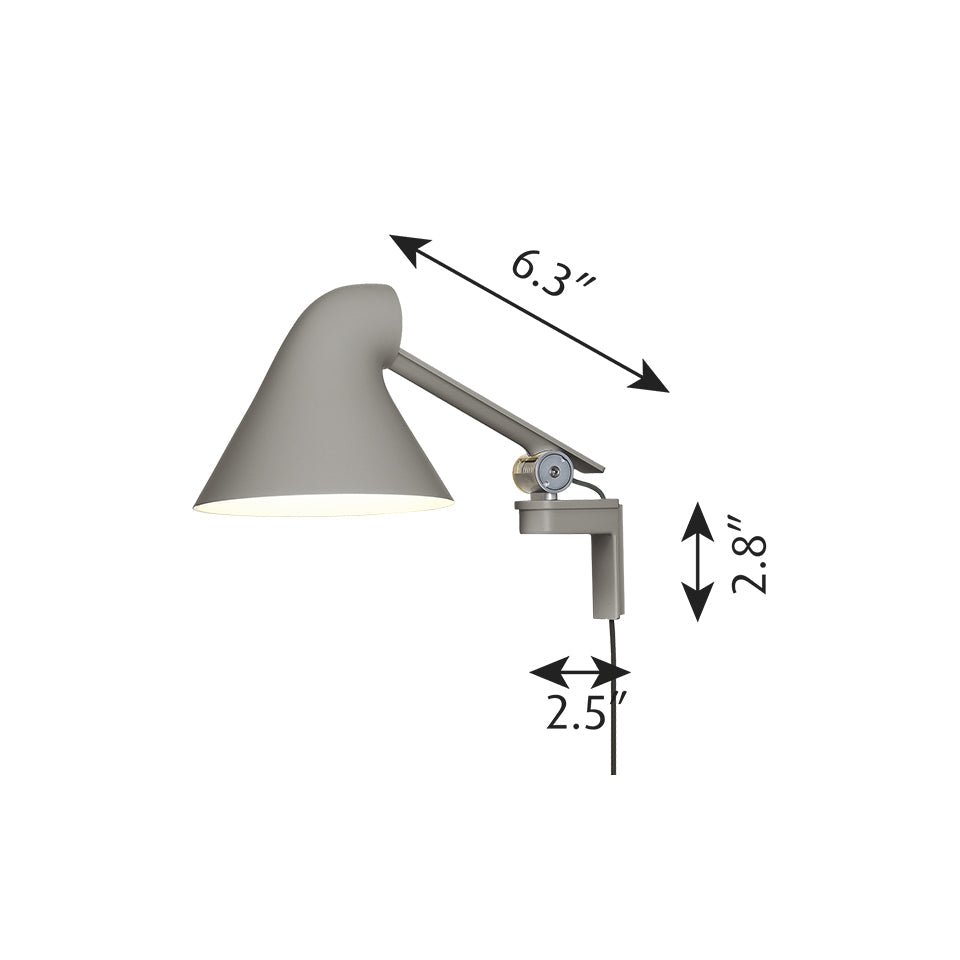 Lampe murale NJP Short - Gris aluminium pâle 2700K (Blanc Chaud) by Louis Poulsen | Luminaires & cie