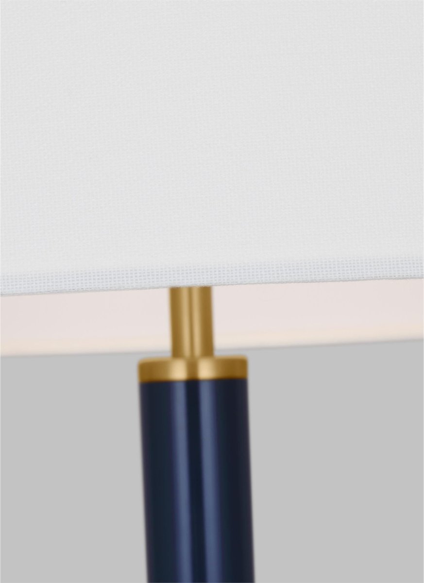 Lampe sur pied Monroe - Nickel poli et Blanc brillant by Visual Comfort Studio | Luminaires & cie