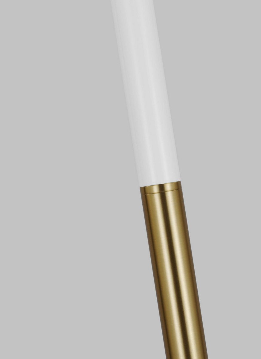 Lampe sur pied Monroe - Nickel poli et Blanc brillant by Visual Comfort Studio | Luminaires & cie