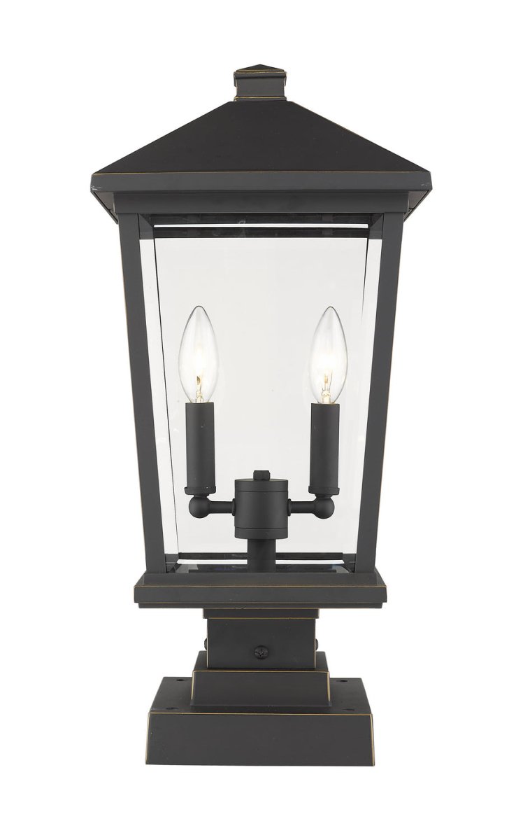 Lanterne extérieure sur socle Beacon - Bronze huilé 22" by Z-Lite | Luminaires & cie