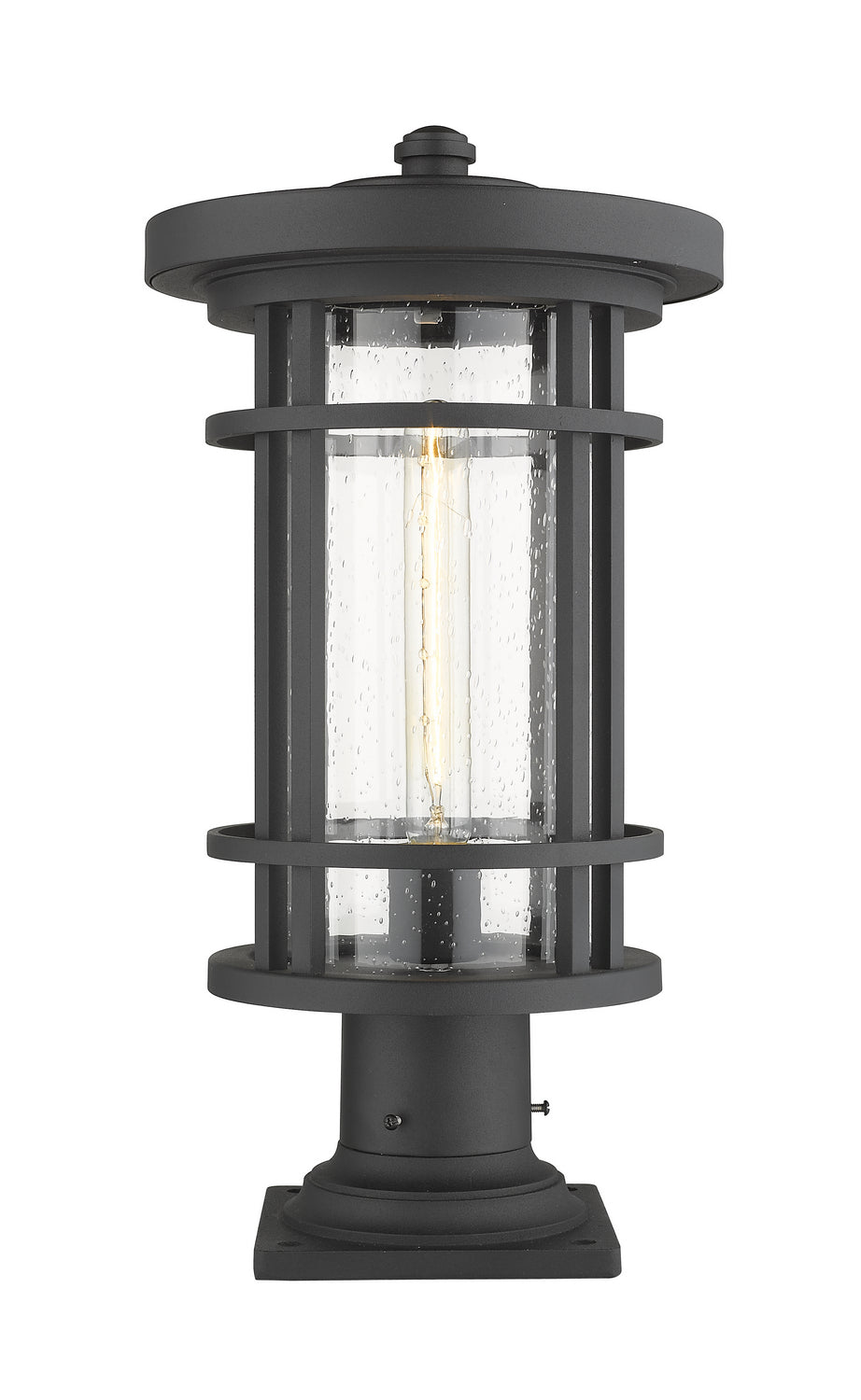 Lanterne extérieure sur socle Jordan Carré, Noir, 10" – Z-Lite