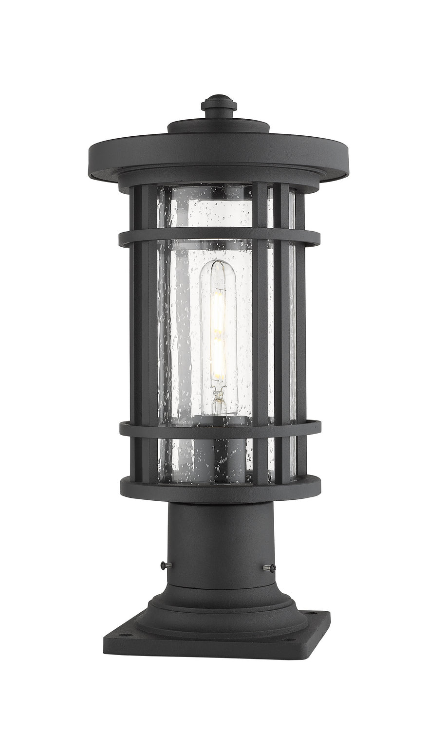 Lanterne extérieure sur socle Jordan Carré, Noir, 8" – vue 4