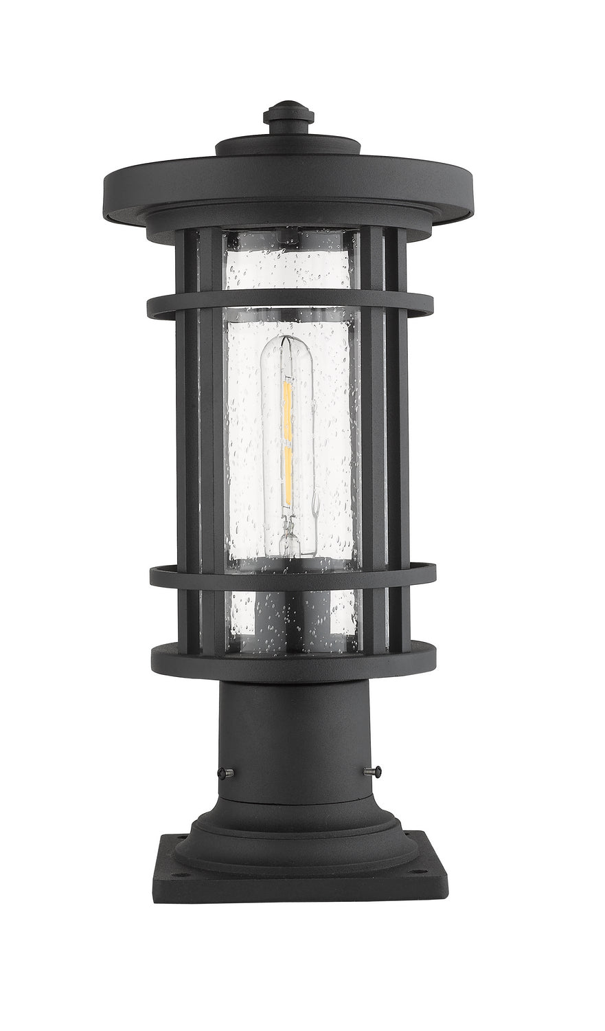 Lanterne extérieure sur socle Jordan Carré, Noir, 8" – vue 5