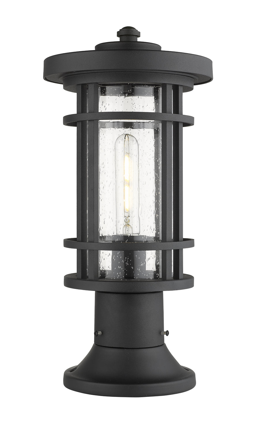 Lanterne extérieure sur socle Jordan Rond, Noir, 8" – Z-Lite