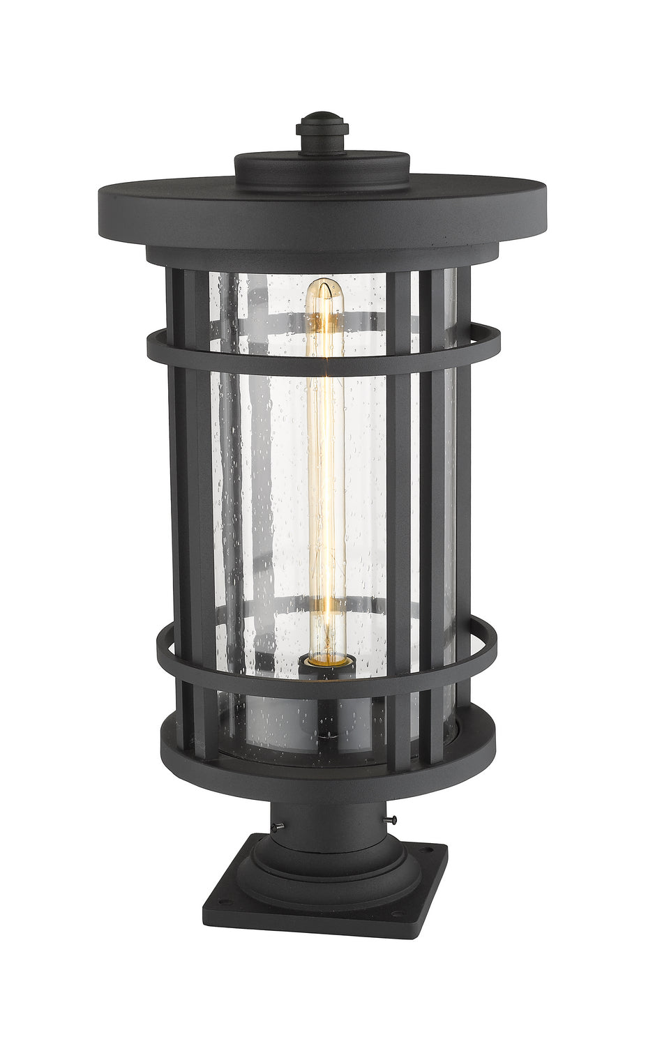 Lanterne extérieure sur socle Jordan Carré, Noir, 12" – vue 2