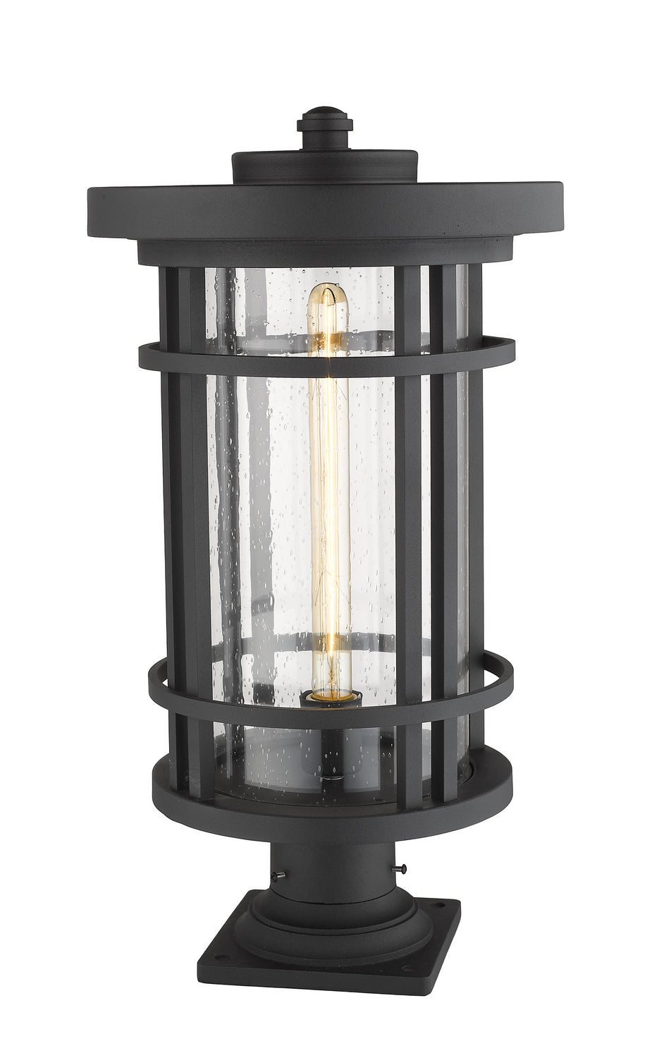 Lanterne extérieure sur socle Jordan Carré, Noir, 12" – vue 3