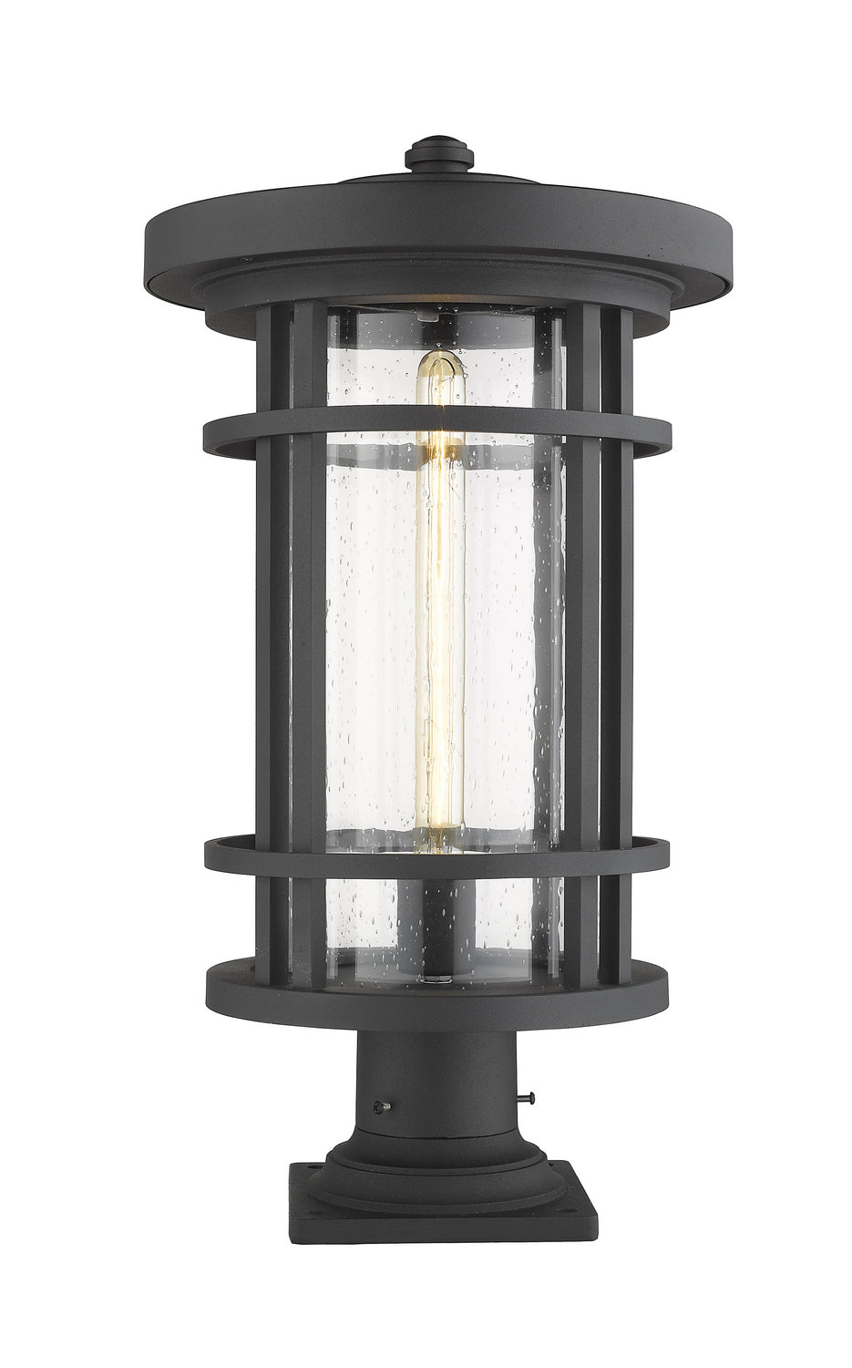 Lanterne extérieure sur socle Jordan Carré, Noir, 12" – Z-Lite
