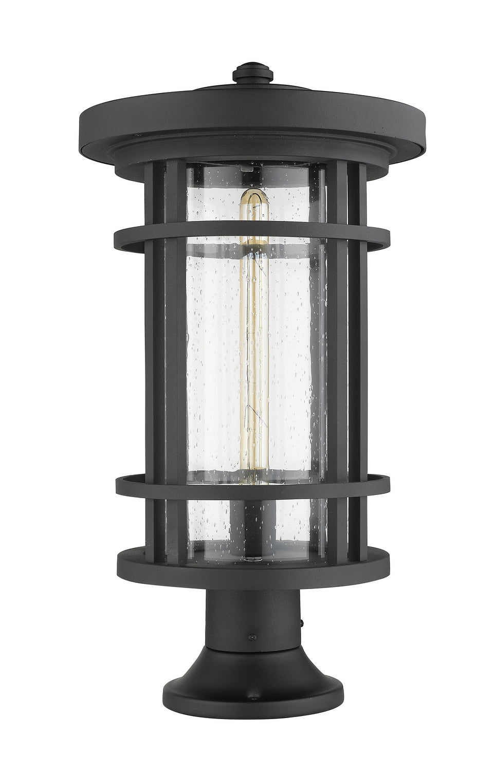 Lanterne extérieure sur socle Jordan Rond, Noir, 12" – vue 5