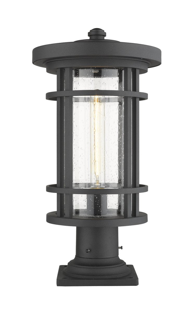 Lanterne extérieure sur socle Jordan - Carré Noir 10" by Z-Lite | Luminaires & cie
