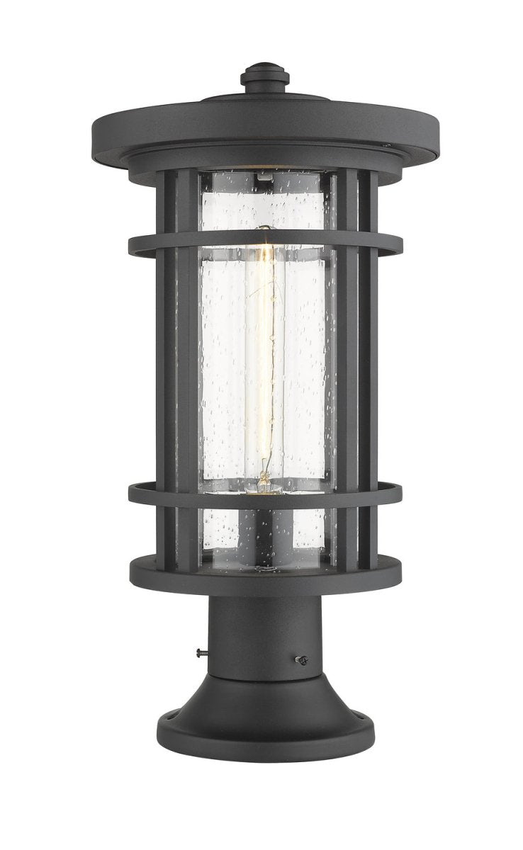 Lanterne extérieure sur socle Jordan - Rond Noir 10" by Z-Lite | Luminaires & cie