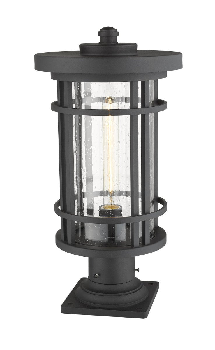 Lanterne extérieure sur socle Jordan - Rond Noir 12" by Z-Lite | Luminaires & cie