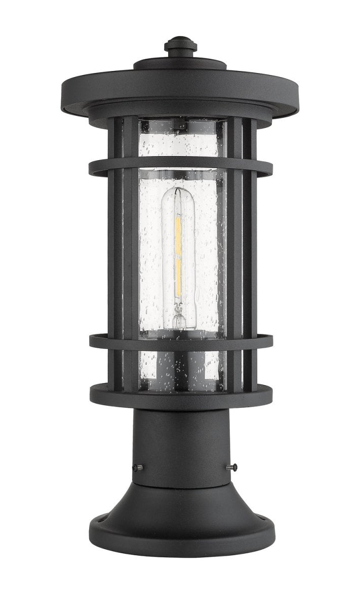 Lanterne extérieure sur socle Jordan - Rond Noir 12" by Z-Lite | Luminaires & cie