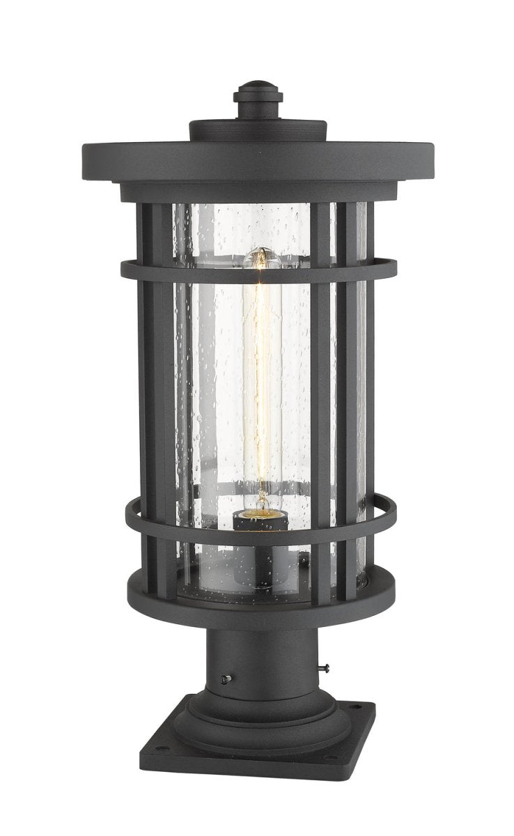 Lanterne extérieure sur socle Jordan - Rond Noir 12" by Z-Lite | Luminaires & cie